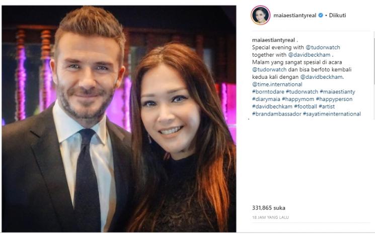 Maia Estianty ketemu David Beckham (Instagram/@maiaestiantyreal)