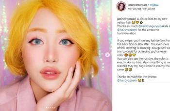 Pakai Alis Warna-warni, Intip Makeup Nyentrik Janine Intansari