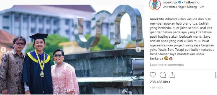 Bayu Skak. (Instagram/@moektito)