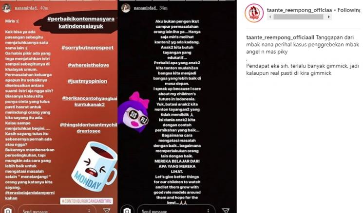 Postingan Nana Mirdad. (Instagram/@taante_reempong_officiaall)