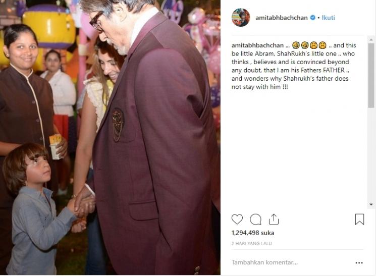 Amitabh Bachchan dan Abram. (Instagram/@amitabhbachchan)