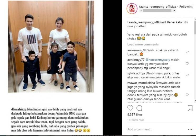 Postingan Dhena Devanka. (Instagram/@taante_reempong_officiaall)