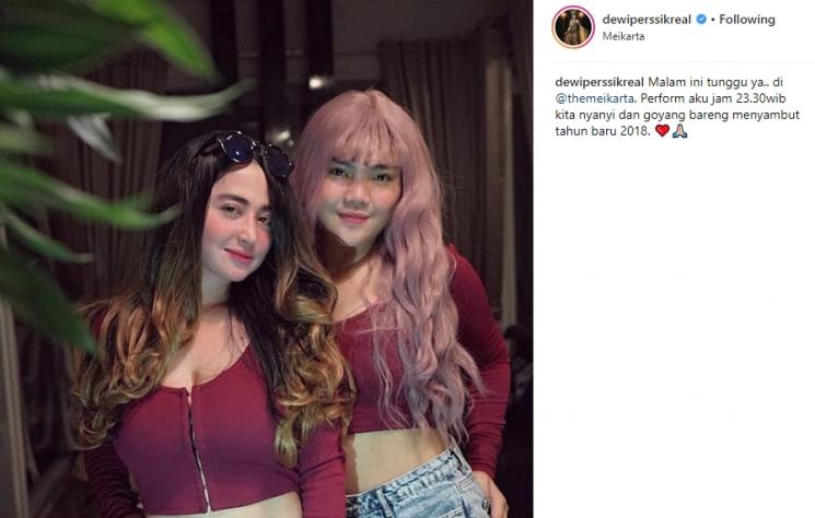 Dewi Perssik dan Meldi. (Suara.com/@dewiperssikreal)