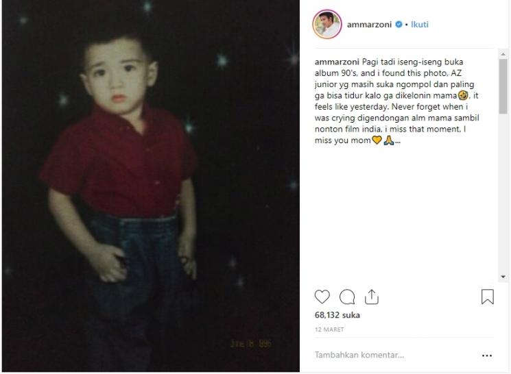 Foto lawas Ammar Zoni. (Instagram/@ammarzoni)