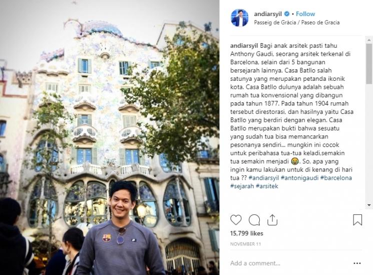 Gaya Liburan Andi Arsyil. (Instagram/@andiarsyil)