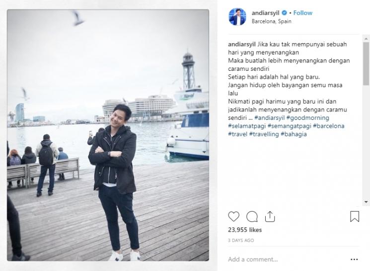 Gaya Liburan Andi Arsyil. (Instagram/@andiarsyil)