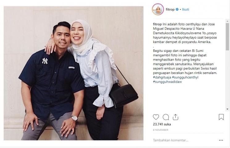 Fitri Tropica dan suami. (Instagram/@fitrop)