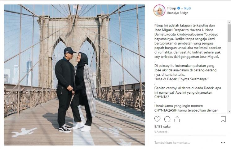 Fitri Tropica dan suami. (Instagram/@fitrop)