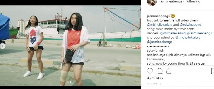 Jasmine Salsabila Abeng (kanan). (Instagram/@jasmineabengs)