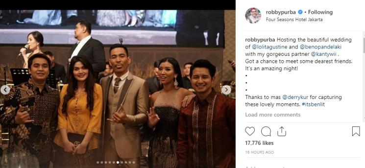 Billy Syahputra dan Chand Kelvin hadir di pernikahan Lolita dan Beno (Instagram/@robbypurba)