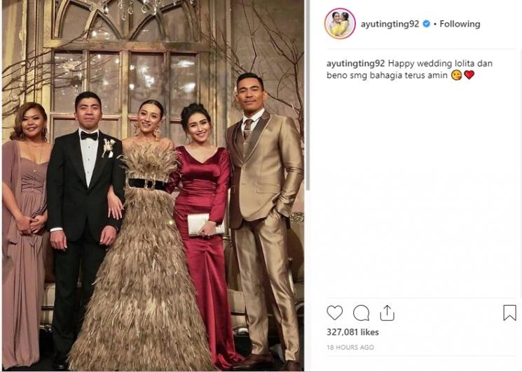 Ayu Ting Ting Hadir di pernikahan Lolita dan Beno (Instagram/@ayutingting92)
