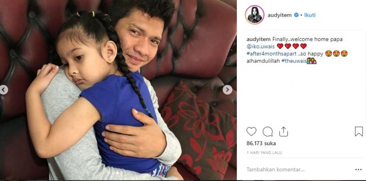 Temu kangen Iko Uwais dan anak-anaknya (Instagram/@audyitem)