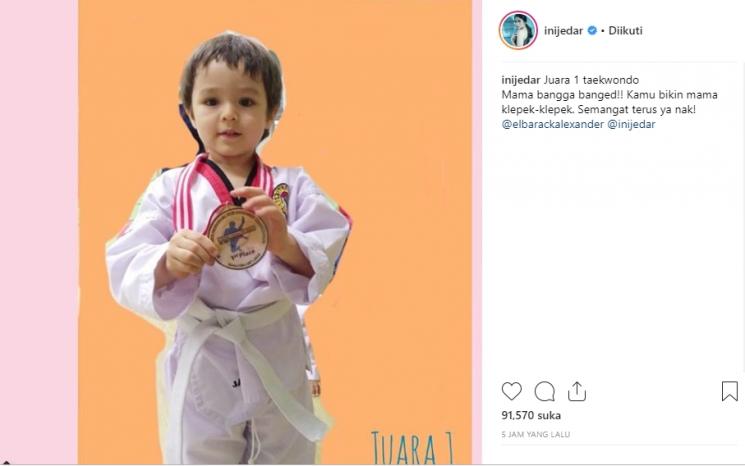 Putra Jessica Iskandar, El Barack Juara satu taekwondo (Instagram/@inijedar)