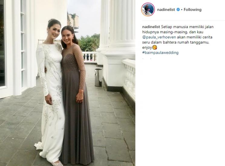 Persahabatan Paula Verhoeven dan Nadine Chandrawinata. (Instagram/@nadinelist)