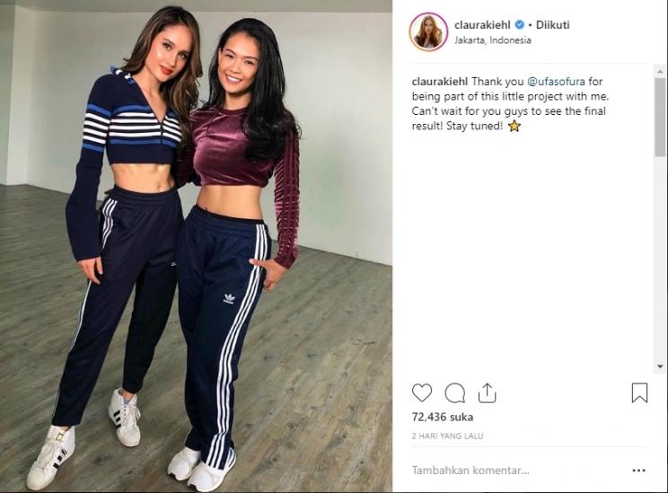 Cinta Laura pamer perut atletis. (Instagram/@claurakiehl)