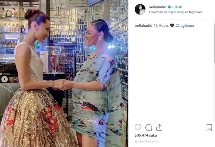 Momen Whulandary Herman ketemu Bella Hadid (Instagram/@bellahadid)