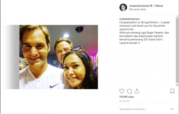 Maia Estianty dan Roger Federer. (Instagram/@maiaestiantyreal)