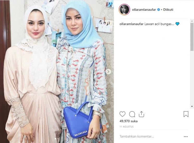 Olla Ramlan berhijab. (Instagram/@ollaramlanaufar)