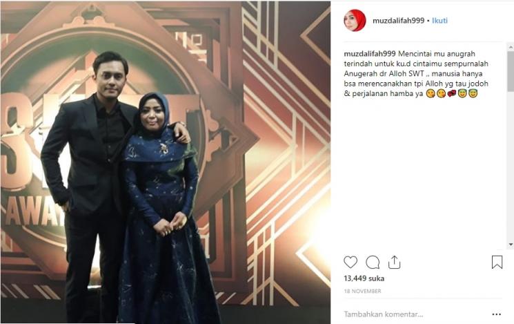 Musdalifah dan Fadel Islami. (Instagram/@muzdalifah999)
