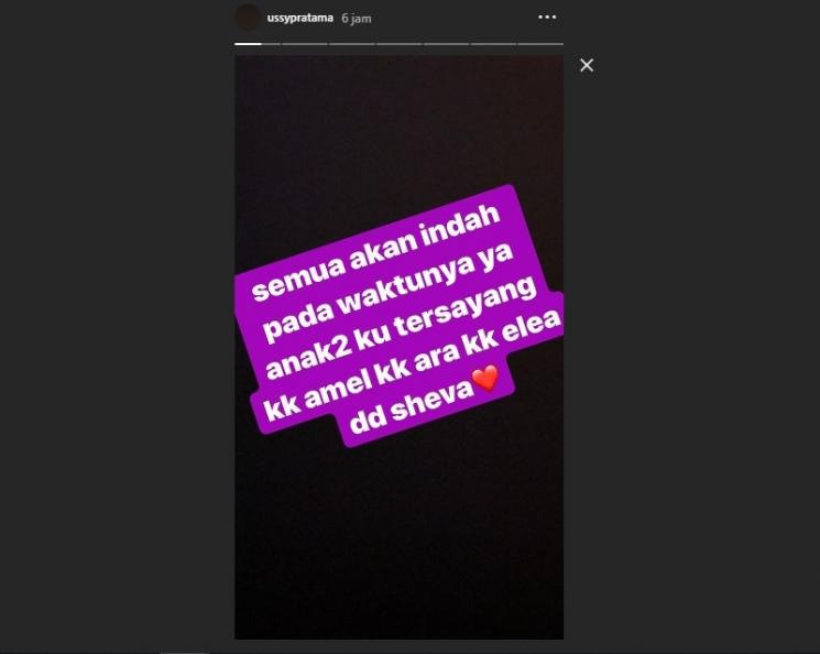 Curahan hati Ussy Sulistiawaty ketika anaknya dibully netizen. (Instagram/@ussypratama)