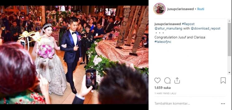 Pernikahan Jusup Maruta Cayadi dan Clarissa Wang. (Instagram/@/jusupclarissawed)