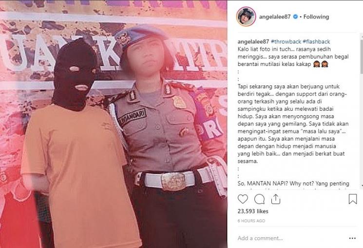 Ungkapan Angela Lee setelah bebas dari penjara. (Instagram/@angelalee87)