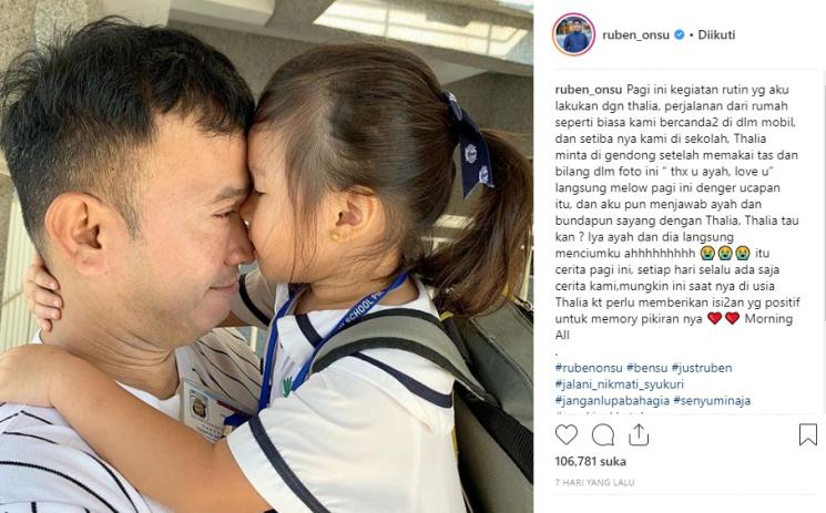 Ruben Onsu antar Thalia Sekolah (Instagram/@ruben_onsu)