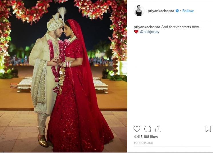 Priyanka Chopra dan Nick Jonas menikah dalam ritual Hindu (Instagram/@priyankachopra)
