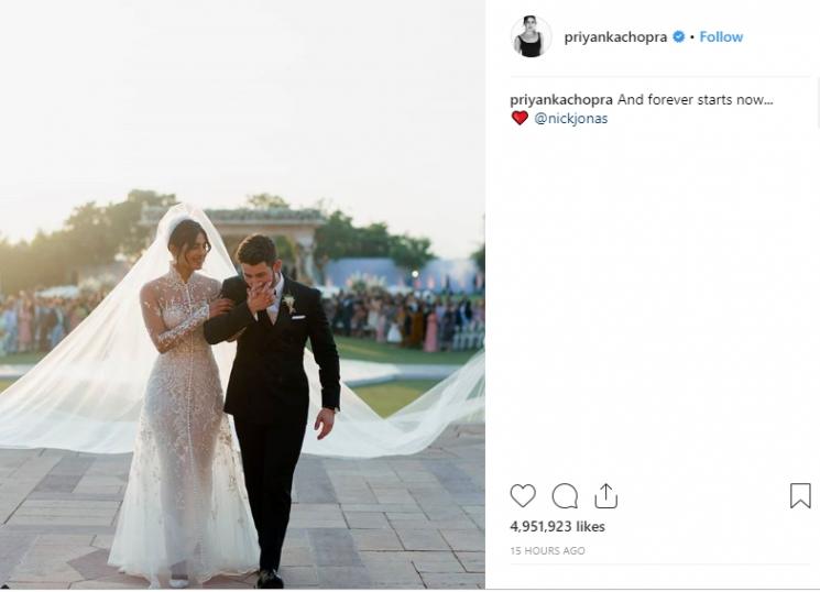 Priyanka Chopra dan Nick Jonas menikah dalam Tradisi Barat (Instagram/@priyankachopra)