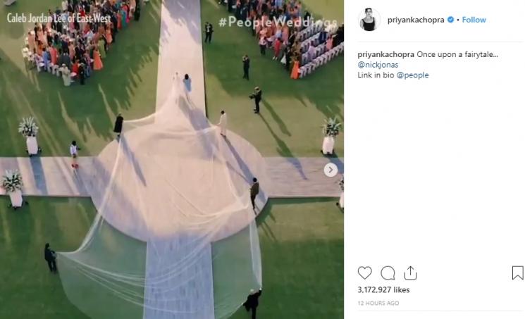 Gaun Pernikahan Priyanka Chopra (Instagram/@priyankachopra)