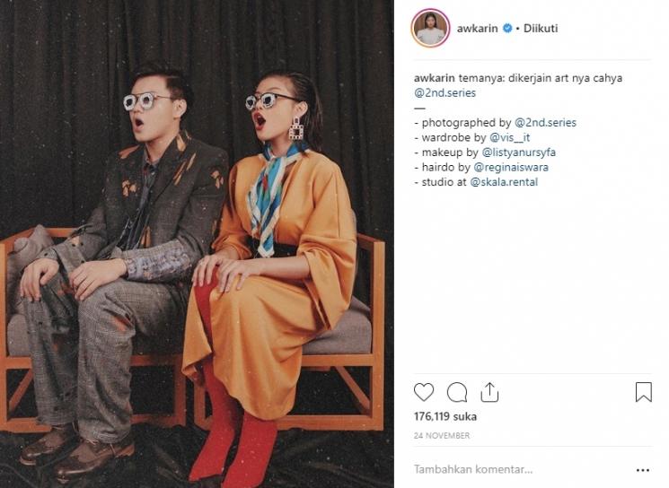 Awkarin dan Gangga Kusuma. (Instagram/@awkarin)