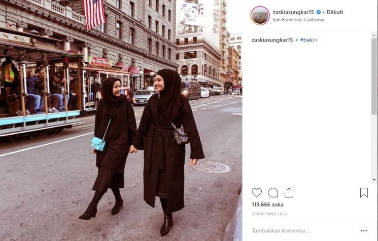 Laudya Cynthia Bella dan Zaskia Sungkar. (Instagram/@zaskiasungkar15)