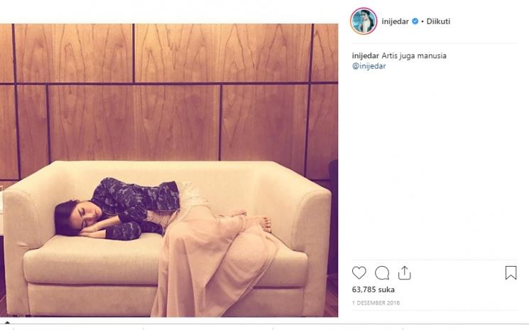 Potret Jessica Iskandar tidur (Instagram/@inijedar)