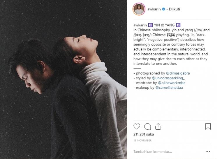 Awkarin dan Gangga Kusuma. (Instagram/@awkarin)
