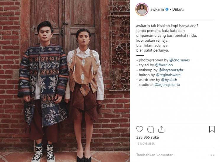 Awkarin dan Gangga Kusuma. (Instagram/@awkarin)
