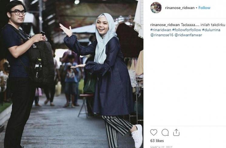 Rina Nose dan Ridwan. (Instagram/@rinanose_ridwan)