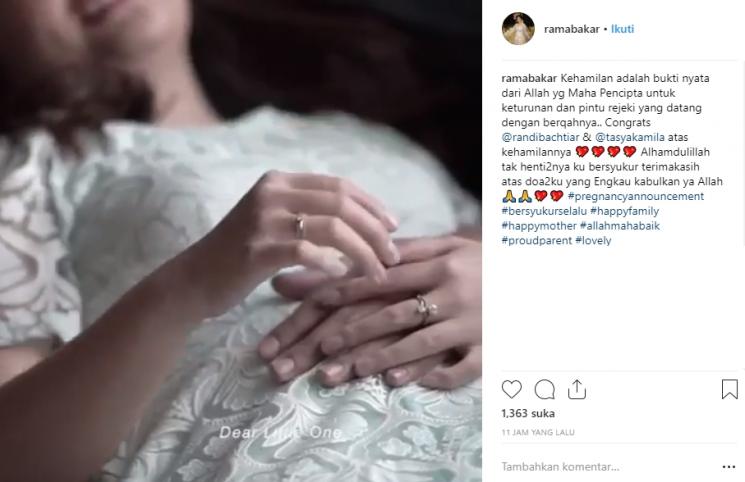 Tasya Kamila Hamil anak pertama (Instagram/@ramabakar)
