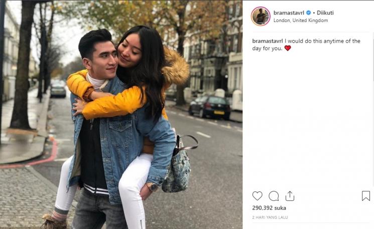 Natasha Wilona dan Verrel Bramasta Liburan di London (Instagram/@bramastavrl)
