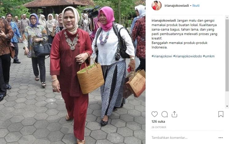 Iriana Joko Widodo. (Instagram/@irianajokowiasli)