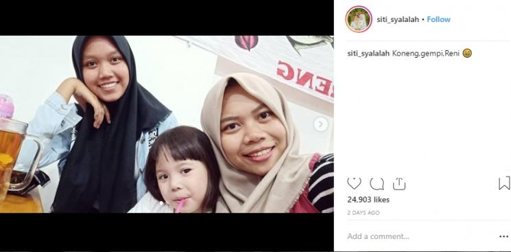 Koneng, Gempi dan Reni (Instagram/@siti_syalalah)