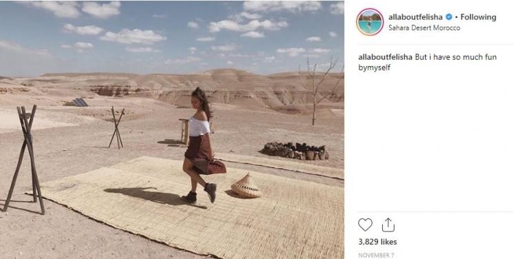 Momen Ratu Felisha liburan di Maroko. (Instagram/@allaboutfelisha)