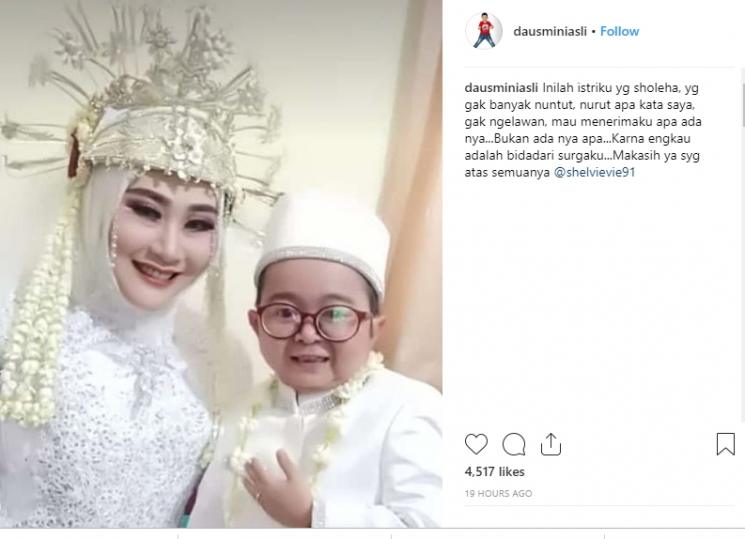 Daus Mini menikah (Instagram/@dausminiasli)