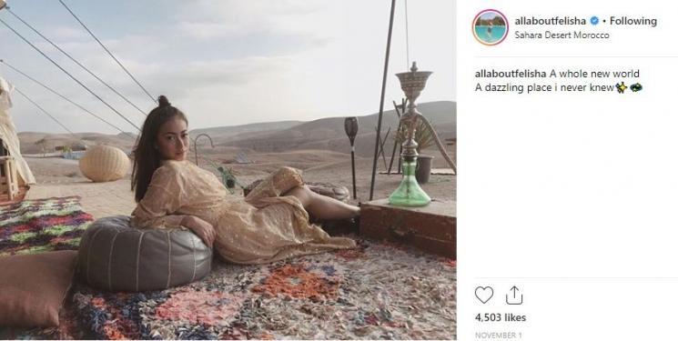 Momen Ratu Felisha liburan di Maroko. (Instagram/@allaboutfelisha)