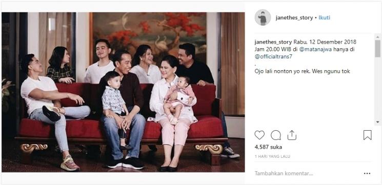 Keluarga Presiden Joko Widodo. (Instagram/@janethes_story)