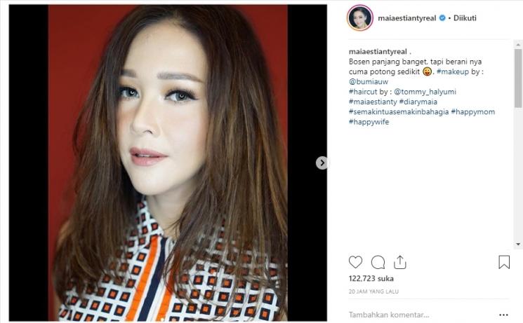 Maia Estianty ubah penampilan. (Instagram/@maiaestiantyreal)