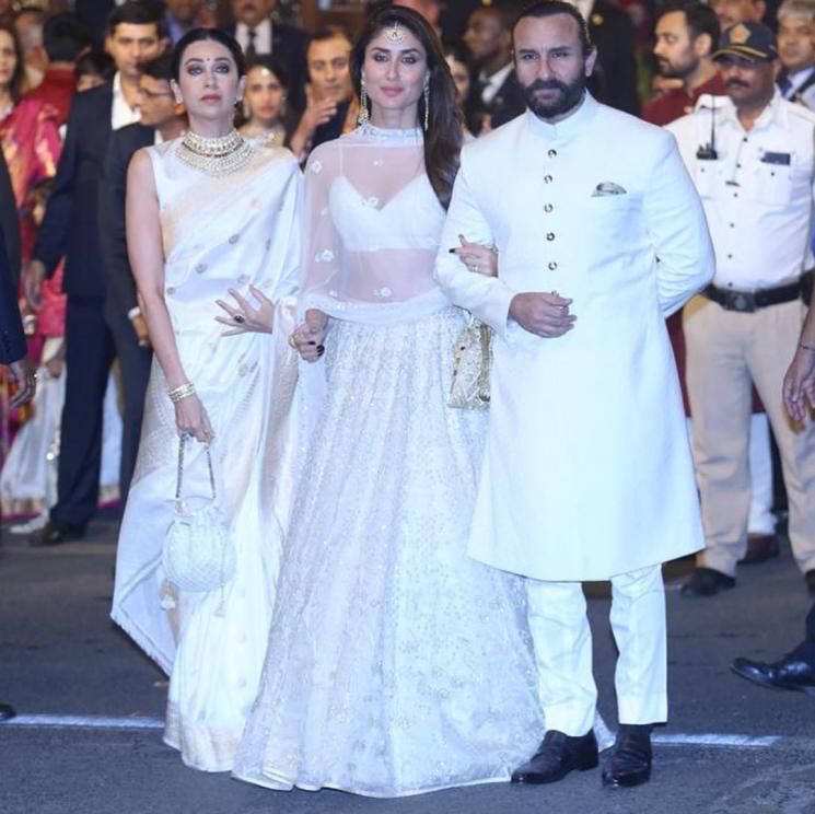 Karisma, Kareena dan Saif Ali Khan di Pernikahan Crazy Rich Indian (Instagram/@bollywoodreport)