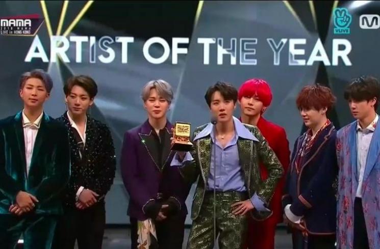 BTS menang MAMA 2018 Hong Kong (Soompi)