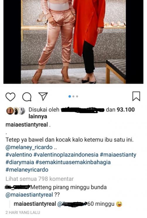 Komentar Maia Estianty. (Instagram/@maiaestiantyreal)