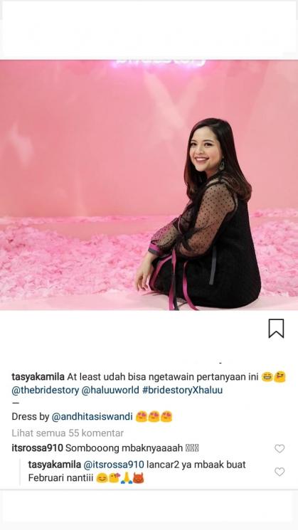 Adu balas komentar Tasya Kamila dan Rossa. (Instagram/@tasyakamila)