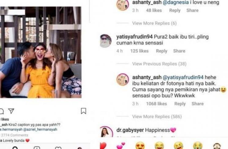 Reaksi Ashanty menjawab tudingan warganet di Instagramnya. (Instagram/Ashanty_Ash